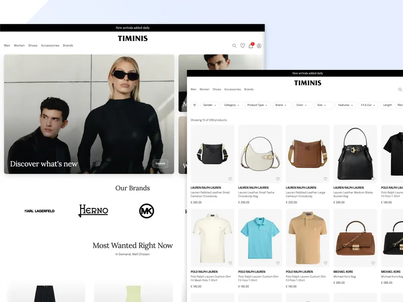 Timinis e-commerce platform project screenshot